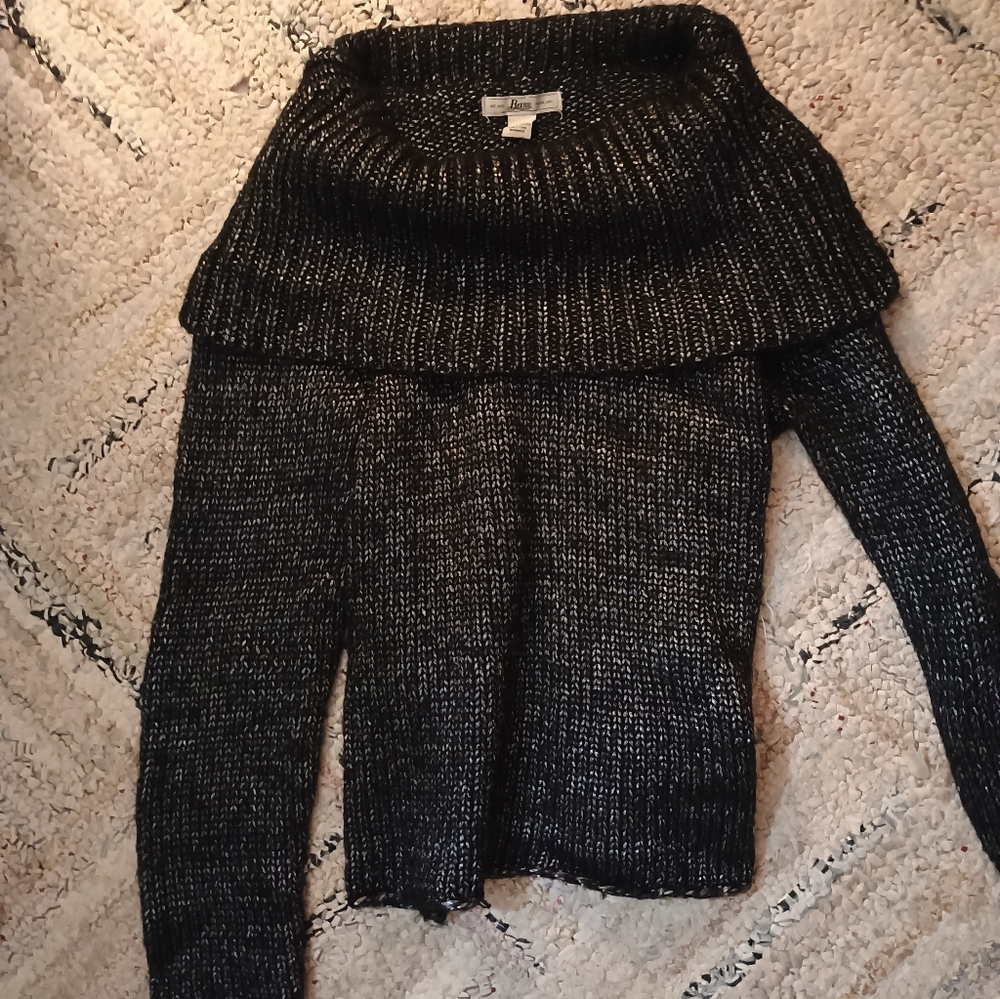 silver off the shoulder sweater